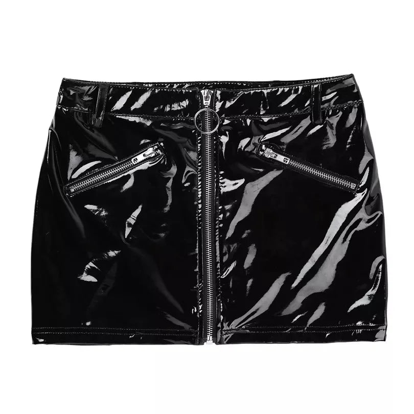 Latex Zipper Skirt