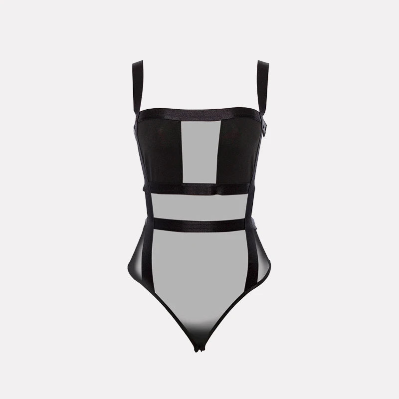 Mesh Patchwork Bodysuit