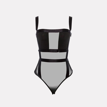 Mesh Patchwork Bodysuit