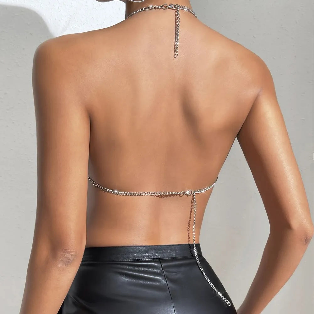 Sequined Backless Top