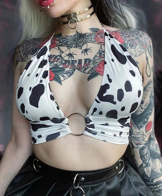 Cute Cow Print Top