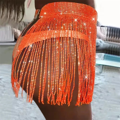 Tassel Rhinestone Skirt