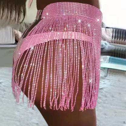 Tassel Rhinestone Skirt