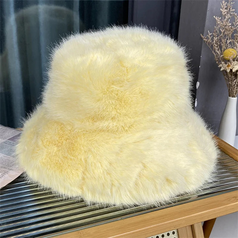 Big Fluffy Fur Bucket Hat